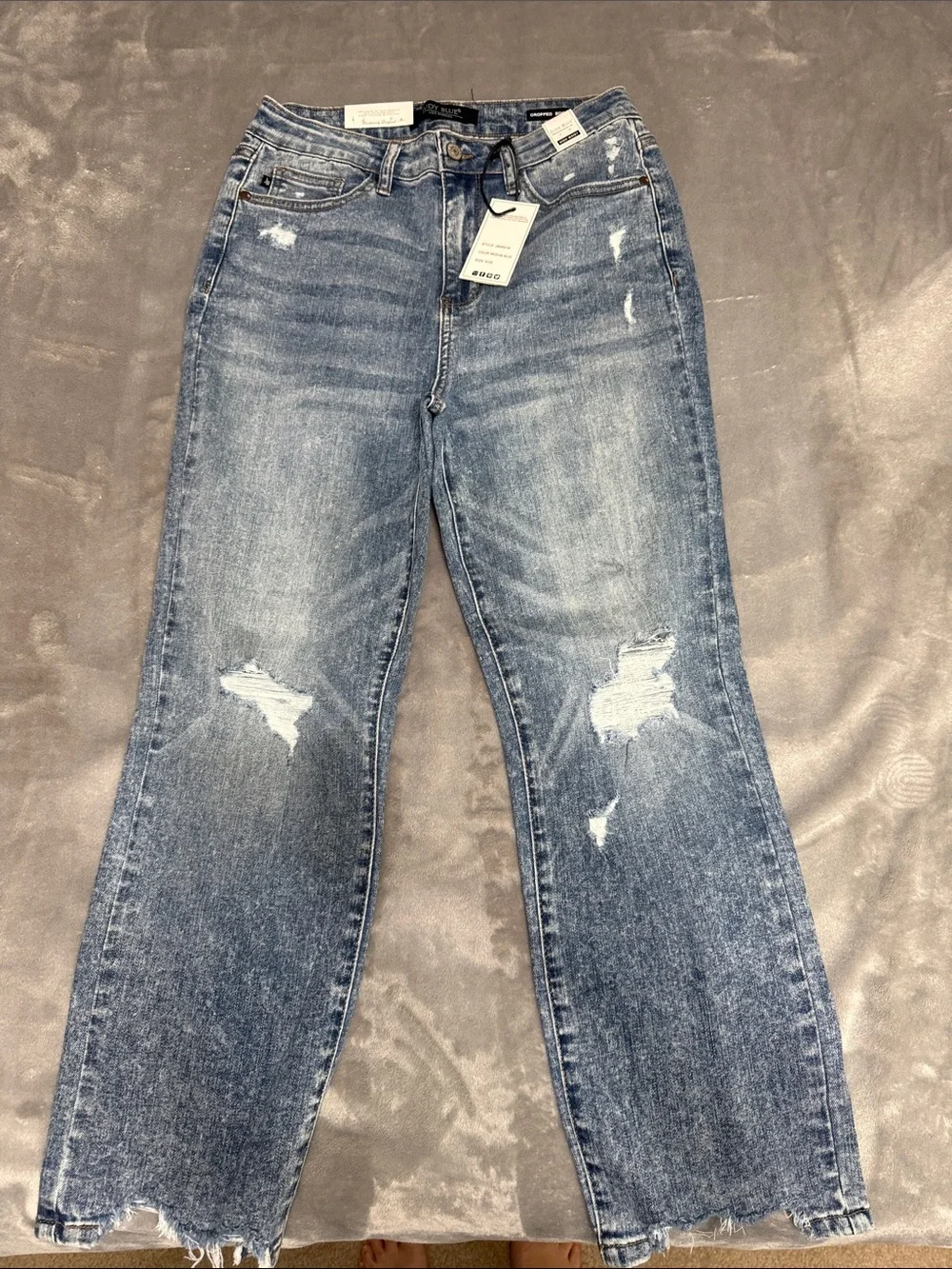 Judy Blue Distressed Boyfriend cropped bootcut style JB88518 item 72520